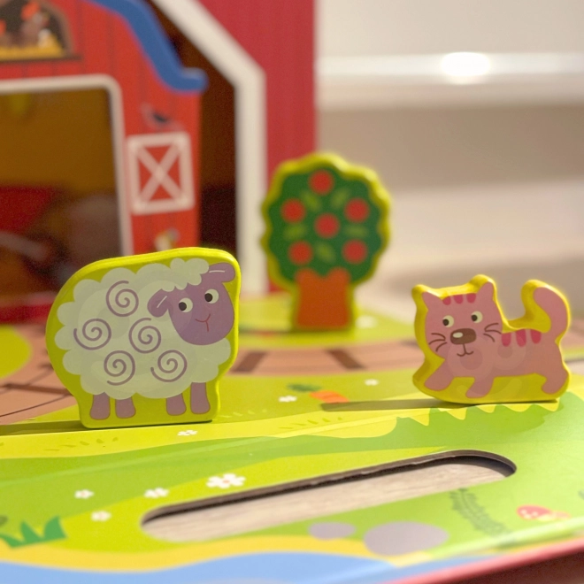 Houten boerderij in koffer Tooky Toy