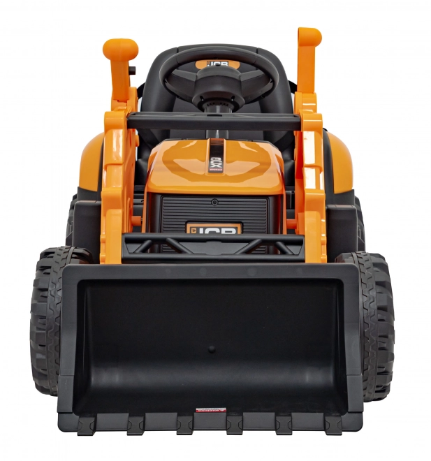 Kinder ritje op JCB Traktor met graafmachine