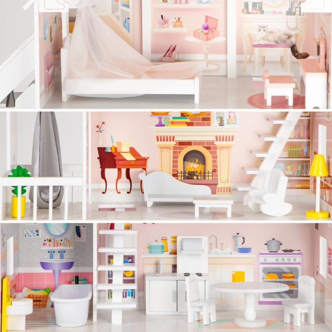 Houten poppenhuis XXL Powder Residence ECOTOYS