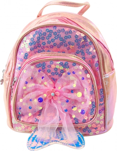 Kinder roze rugzak met tule strik