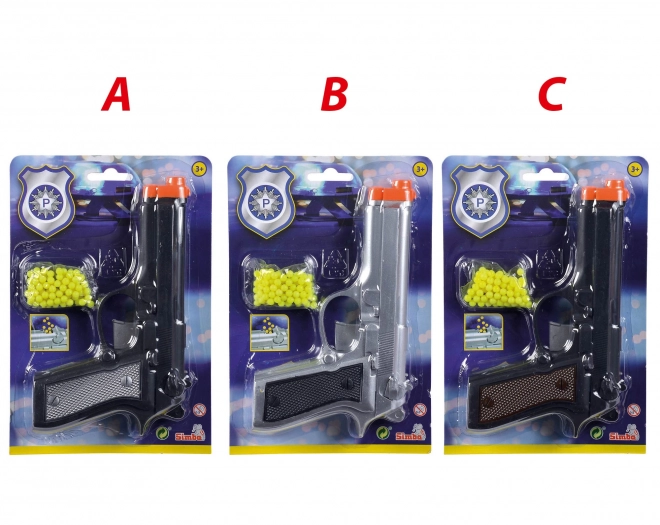 Kogelpistool met munitie 21cm, 3 soorten