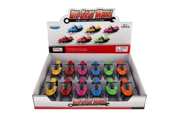 Speelgoed sneeuwscooter metaal/plastic 13 cm, opwindbaar, 6 kleuren