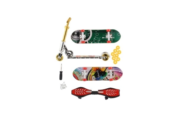 Set skateboard schroef, vingerstep, waveboard van plastic met accessoires mix soorten op kaart 16x30cm