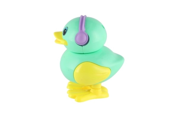 Springende plastic eend op veer