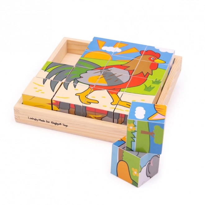 Bigjigs Toys Afbeeldingsblokken boerderij