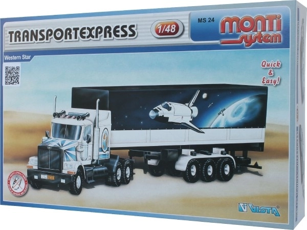 Bouwpakket Monti System MS 24 Transport Express Western star 1:48 in doos 32x20x7,5cm