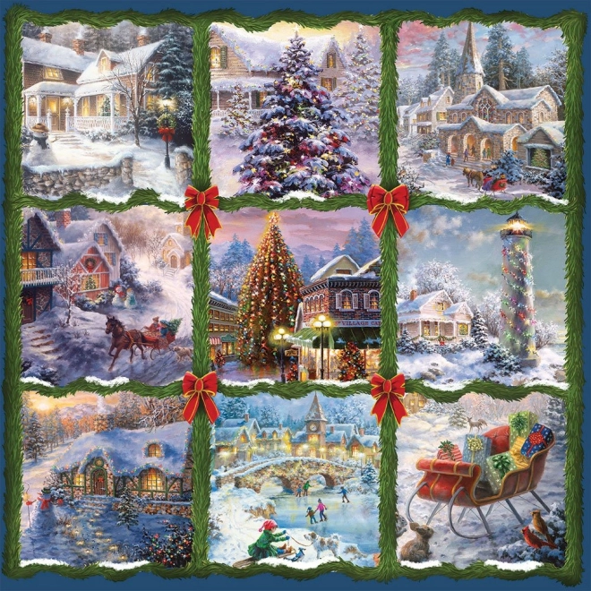 ALIPSON vierkante puzzel kerstcollage 1000 stukjes