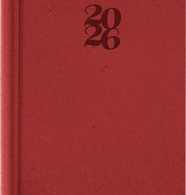 Dagboek Essenza 2026, kersenrood, 15 x 21 cm