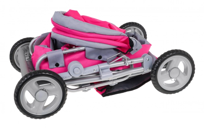 Roze poppenwagen 2-in-1