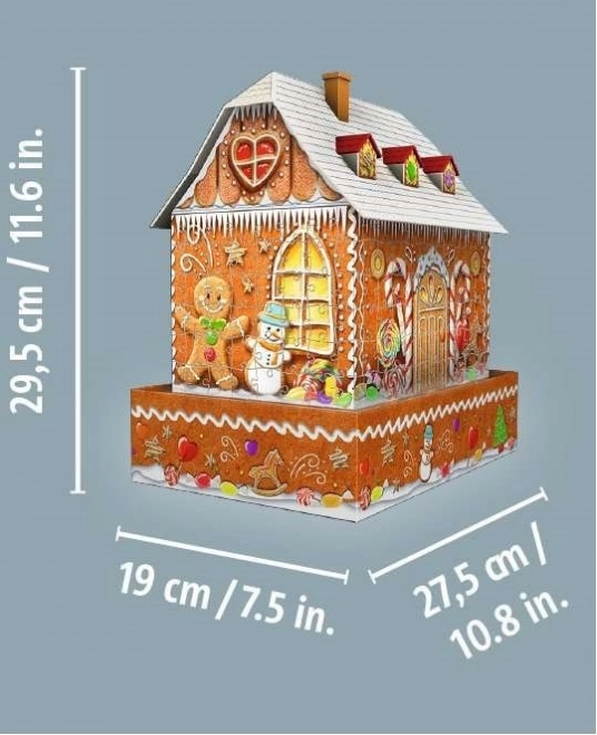 RAVENSBURGER Verlichte 3D puzzel Nachteditie Peperkoekhuis 216 stukjes