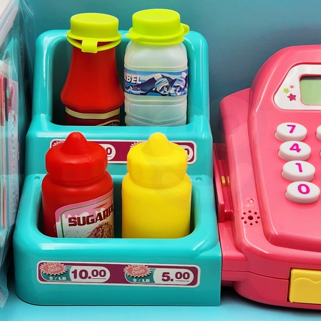 WOOPIE Kinderkassa met planken en accessoires roze