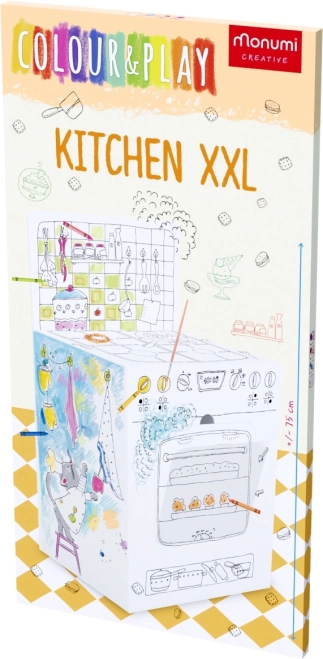 XXL 3D kleurplaat Keukentje voor kinderen
