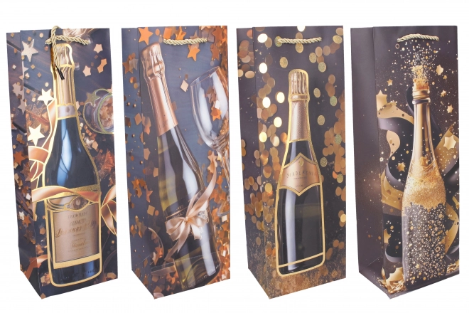 Cadeautas voor fles M 35x12x9 cm KERST