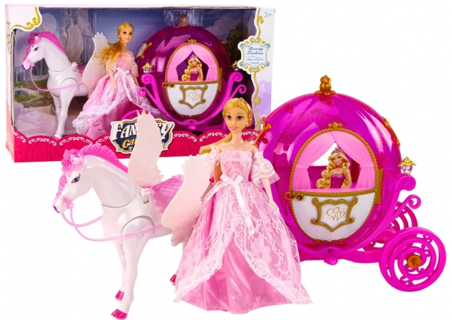 Magische set met paardenkoets en prinses