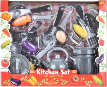 Set kinderservies met accessoires en etenswaren