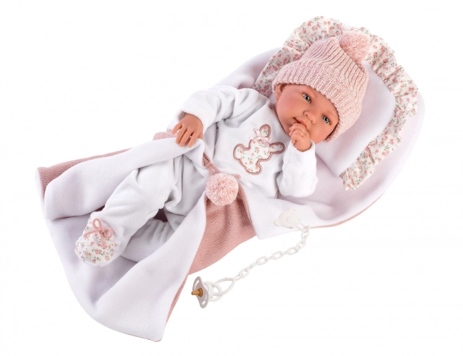 Realistische pop baby met geluiden en zacht lichaam 44 cm