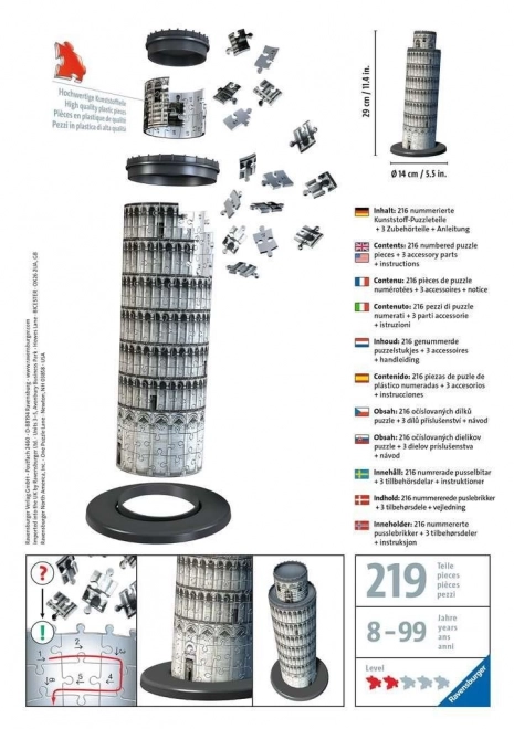 Ravensburger 3D puzzel Scheve Toren Pisa 216 stukjes