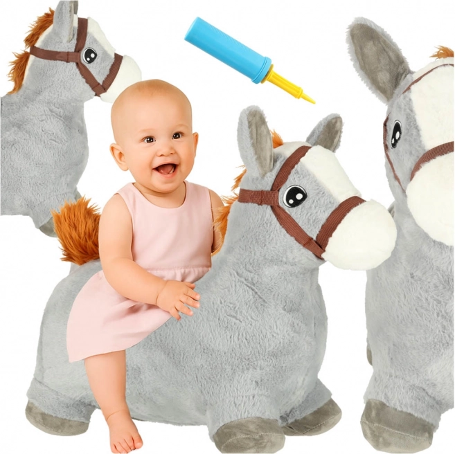 Rubberen springpaardje voor kinderen met pompje