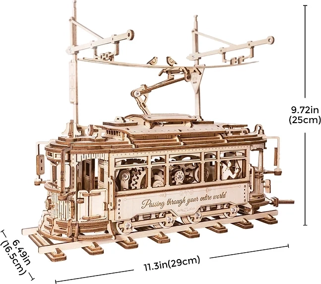 RoboTime 3D houten mechanische puzzel Tram