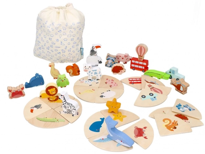 Raak aan en leer kennen - houten sensorisch spel