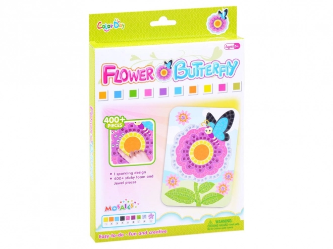 Bloemenmozaïek met stickers