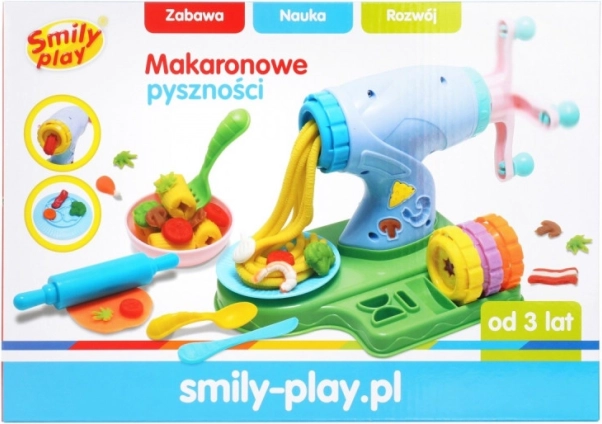Kleurrijk spel met een kleiset voor het maken van pasta