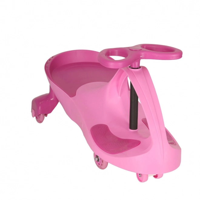 Roze kinderloopfiets met verlichte LED-wielen