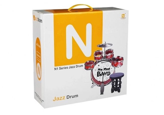 Percussie 5 drums met bekkens Stoel Rood