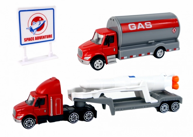 Set van figuren Ruimte Vrachtwagen Raket - 15 delen