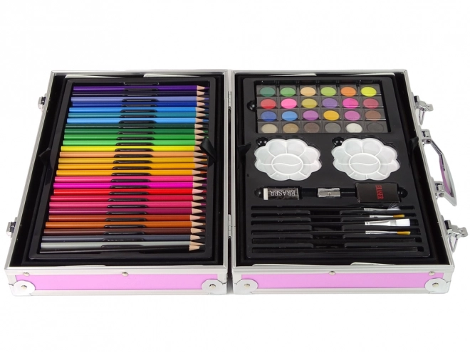 Grote kunstzinnige set in een koffer met 145 stukken Roze eenhoorn