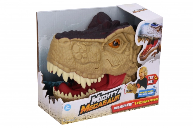 Dinosaurushoofd met effecten voor hand 20 cm