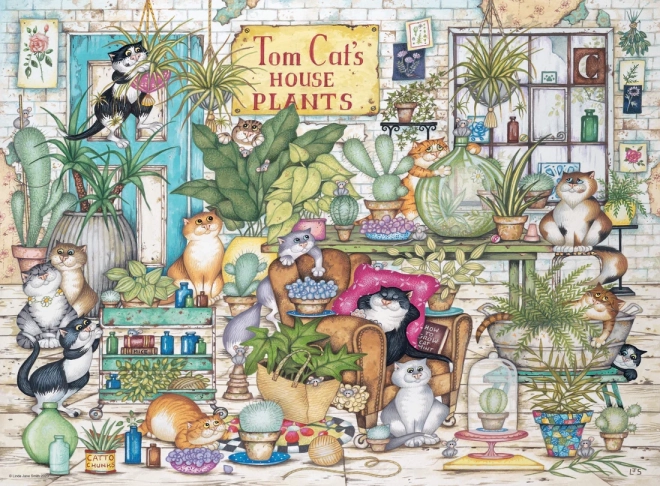 Ravensburger Puzzel Gekke Katten: Toms Bloemisterij 500 Stukken