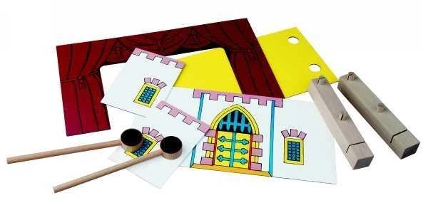 Magnetisch houten theater - kasteel
