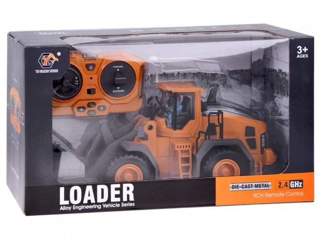 RC bouwbulldozer met beweegbare arm en lichten