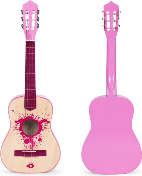 Kinder gitaar roze met 6 snaren ECOTOYS