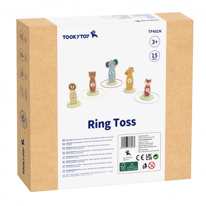 Houten precisiespel met ringen Tooky Toy