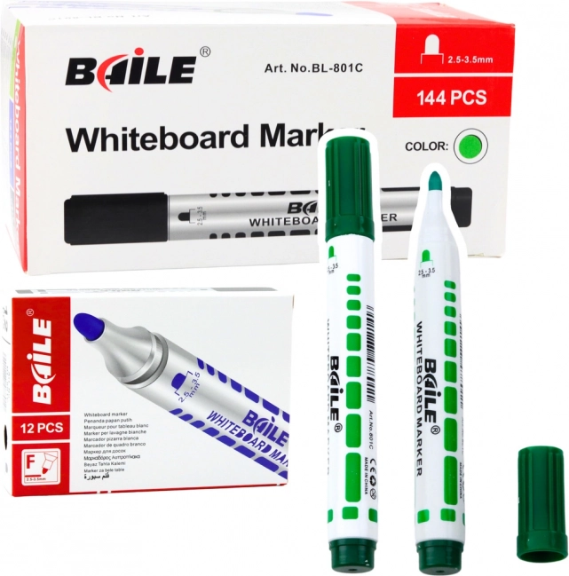 Groene whiteboardmarkers 12 stuks