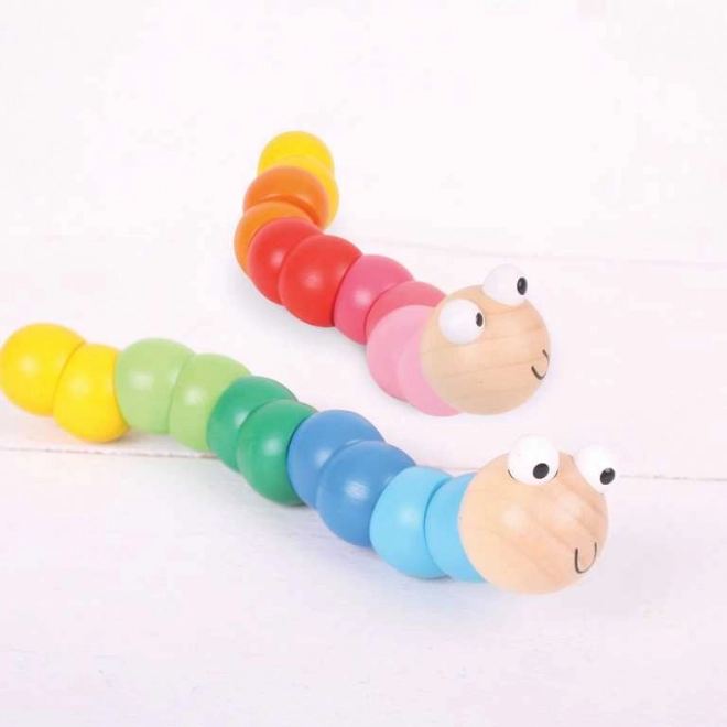 Bigjigs Toys houten speelgoed - Gekleurde worm blauw