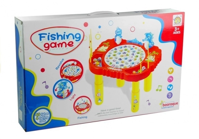 Speel de visvangst met kleurrijke tafel