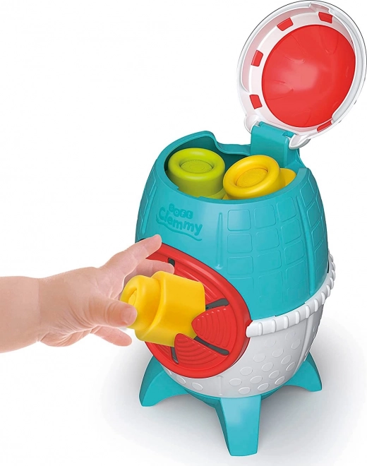 CLEMENTONI SOFT CLEMMY Box Ruimteraket met 5 blokken
