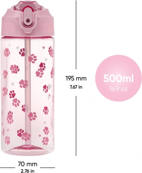 Duurzame drinkfles Baagl Pootafdrukken 500 ml