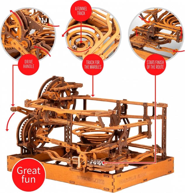 WOODEN CITY 3D houten puzzel Knikkerbaan 265 stukken