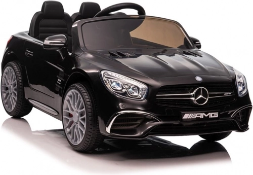 Elektrische speelgoedauto MERCEDES SL65 S – zwart gelakt, met LCD