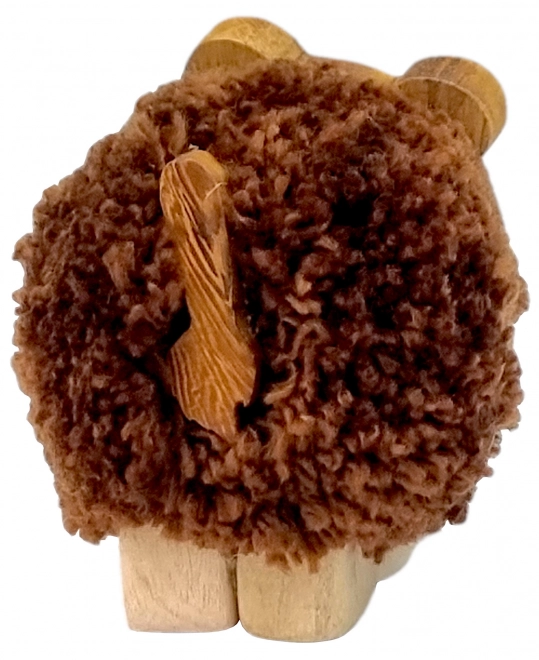 Houten beeld XL Tijger met pompon