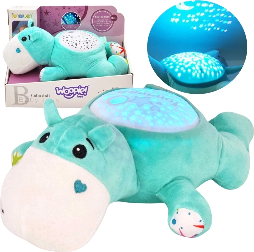 Woopie Baby pluche nijlpaard 2-in-1 – projector en slaaptrainer