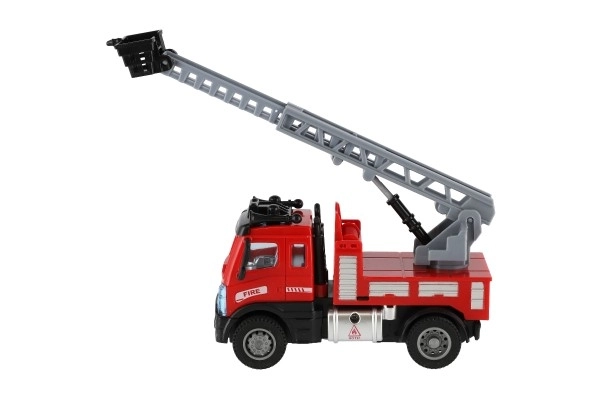 Plastic brandweerwagen met uitschuifbare ladder