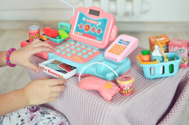 Kinderkassa Woopie met scanner en accessoires