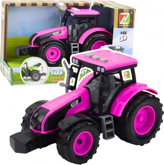 Roze batterijtractor met lichten en geluiden