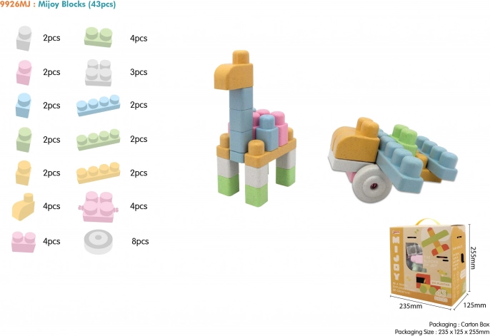 Creatieve BIO bouwset voor kinderen 18m+ - Grote set 43 onderdelen