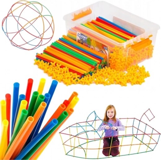 Woopie kleurrijke constructierietjes 800 stuks